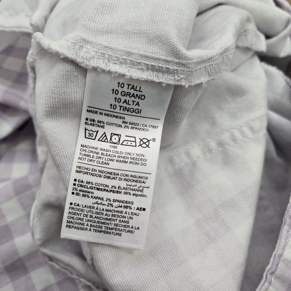 OLD NAVY Retro Gingham High-Waisted Cropped Wide-Leg Chino Pants‎ 10 Tall - Picture 9 of 10